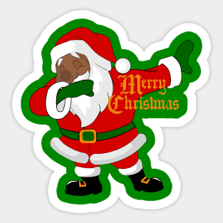 dabbing black santa claus funny christmas Sticker